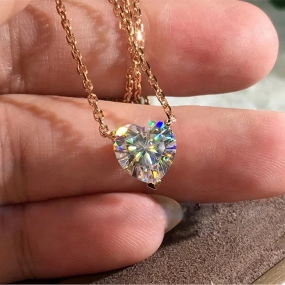 COPY - Heart Cubic Zirconia Necklace - Picture 4 of 7